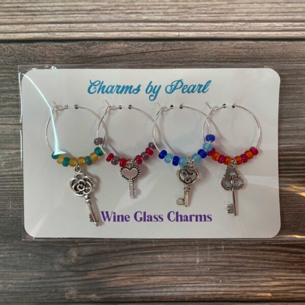 Key Theme Wine Glass Charms